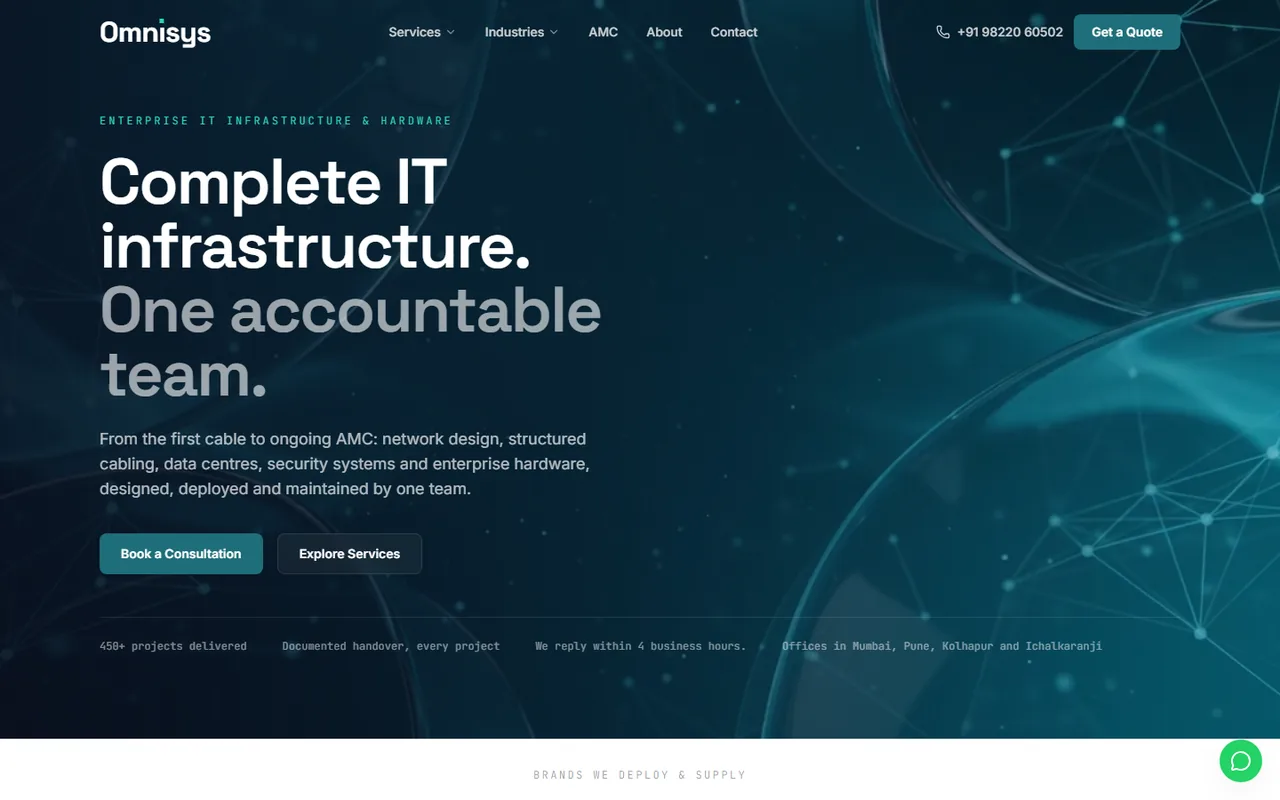 Omnisys website homepage